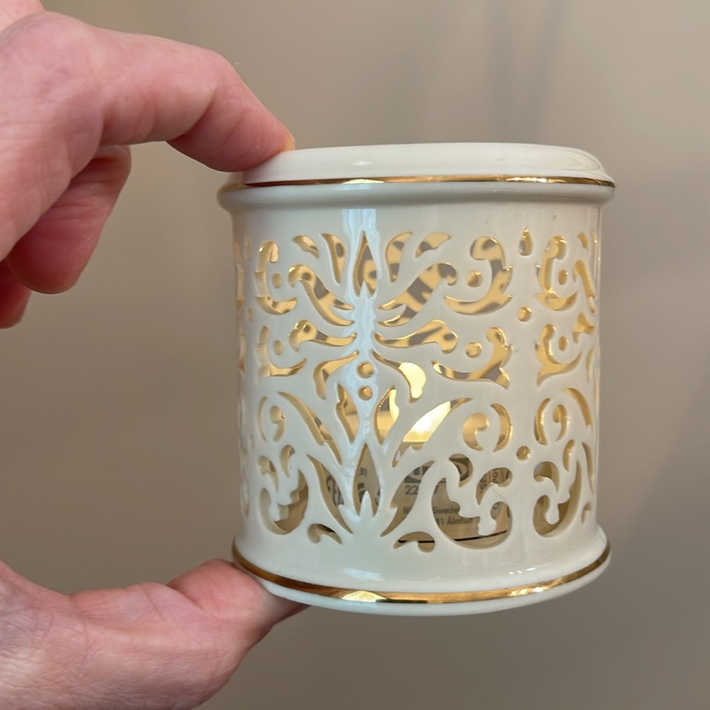 Illuminations By Lenox Collection Pierced Tealight Candle Holder with Candles - Picture 12 of 15